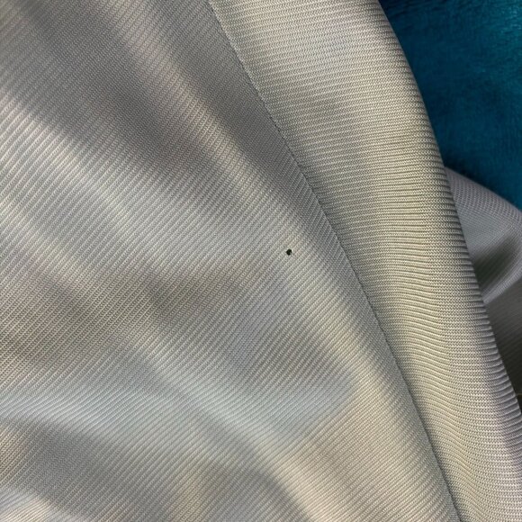 Vintage 70s One Shoulder Mint Green Maxi Dress Small Ruffle Overlay Zipper - Picture 11 of 12